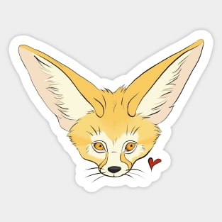 Cute Fennec Fox Face Sticker